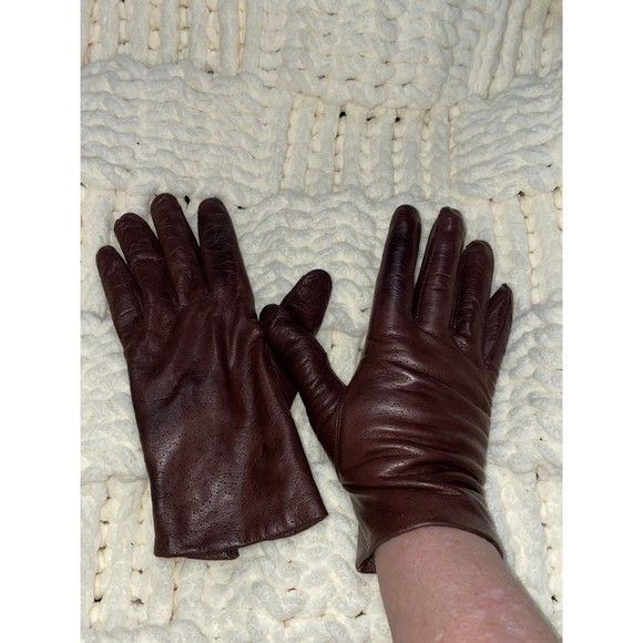 None Accessories - Vintage brown fur lined Leather western rodeo hand Gloves